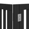 vidaXL Barri&egrave;re pour chien porte pliable 8 panneaux noir bois peuplier