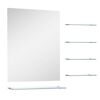 vidaXL Miroir mural avec 5 &eacute;tag&egrave;res Argent&eacute; 50 x 60 cm
