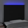 vidaXL T&ecirc;te de lit &agrave; LED Noir 90x5x118/128 cm Tissu