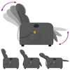 vidaXL Fauteuil inclinable de massage &eacute;lectrique gris fonc&eacute; tissu