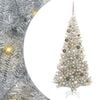 vidaXL Sapin de No&euml;l avec &eacute;clairage LED Argent&eacute; 180 cm PET et acier