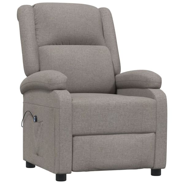 vidaXL Fauteuil inclinable &eacute;lectrique Taupe Tissu