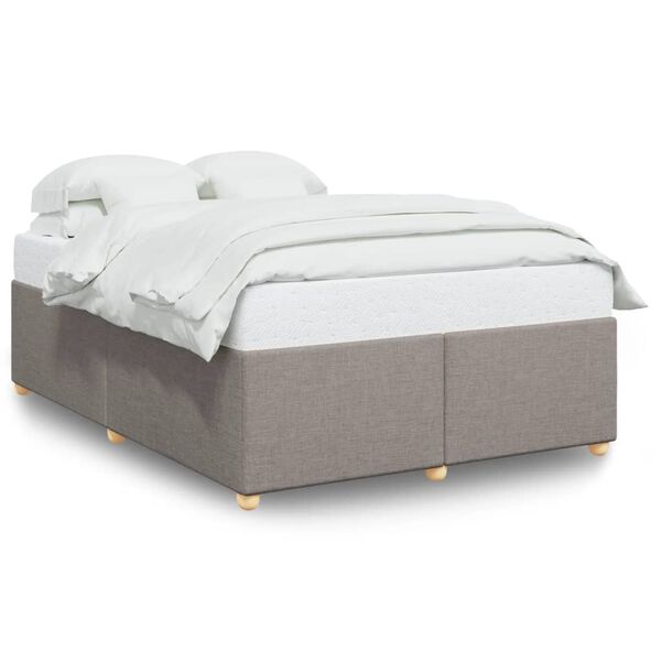 vidaXL Cadre de lit sans matelas taupe 160x200 cm tissu