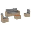 vidaXL Salon de jardin avec coussins 6 pcs beige r&eacute;sine tress&eacute;e