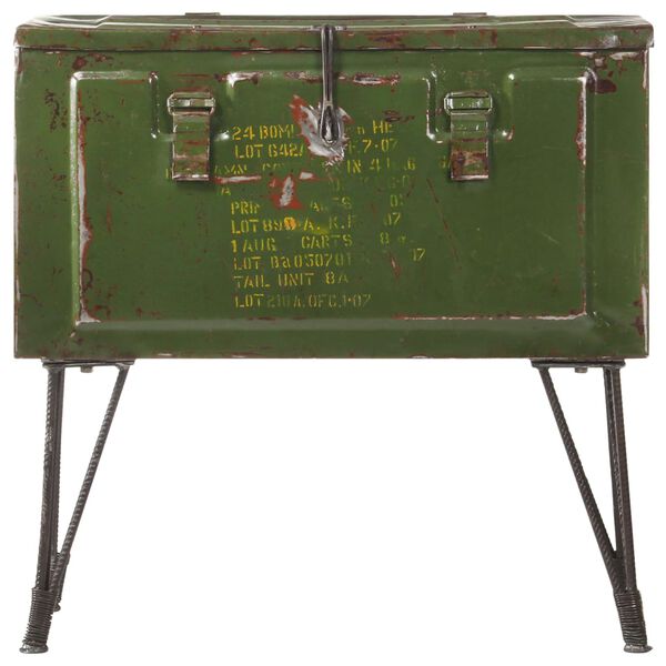 vidaXL Coffre de rangement Style militaire 68x24x66 cm Fer