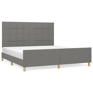 vidaXL Cadre de lit sans matelas gris fonc&eacute; 180x200 cm tissu