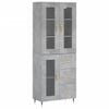 vidaXL Buffet haut Gris b&eacute;ton 69,5x34x180 cm Bois d'ing&eacute;nierie