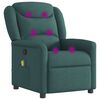vidaXL Fauteuil de massage inclinable Vert fonc&eacute; Tissu