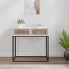 vidaXL Table console blanc 80x30x75 cm bois d'ingénierie et fer