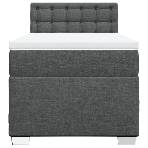 vidaXL Sommier &agrave; lattes de lit et matelas Gris fonc&eacute; 90x190 cm Tissu
