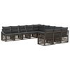 vidaXL Ensemble de canap&eacute; de jardin 11 pcs Gris polyrotin
