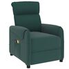 vidaXL Fauteuil de massage Vert fonc&eacute; Tissu