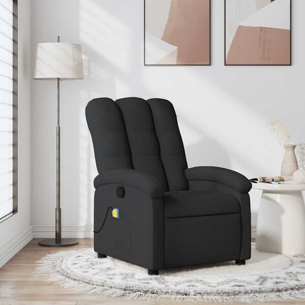 vidaXL Fauteuil de massage inclinable noir tissu