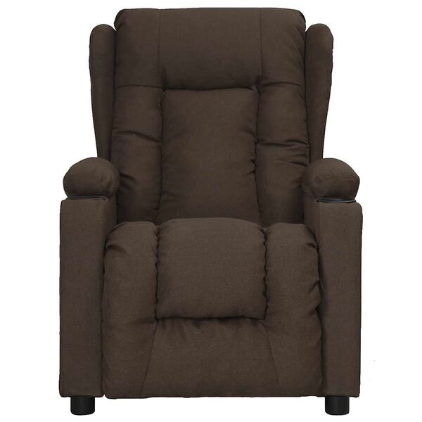 vidaXL Fauteuil de massage Marron fonc&eacute; Tissu