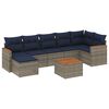 vidaXL Ensemble de canap&eacute; de jardin 8 pcs avec coussins gris r&eacute;sine tress&eacute;e