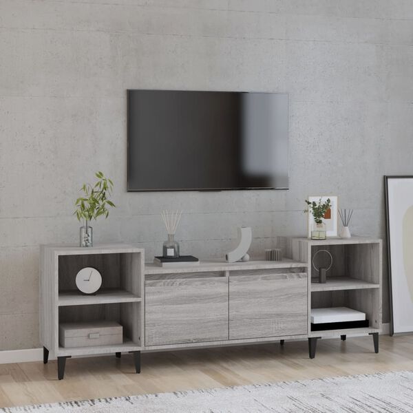 vidaXL Meuble TV Sonoma gris 160x35x55 cm Bois d'ing&eacute;nierie