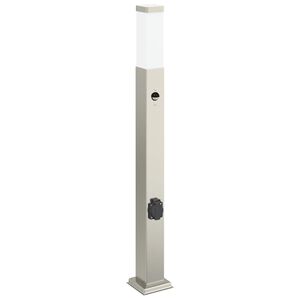 vidaXL Borne lumineuse avec d&eacute;tecteur et prise 80 cm acier inoxydable IP44