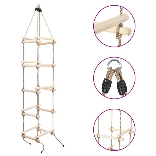 vidaXL &Eacute;chelle de corde pour enfants 200 cm Bois