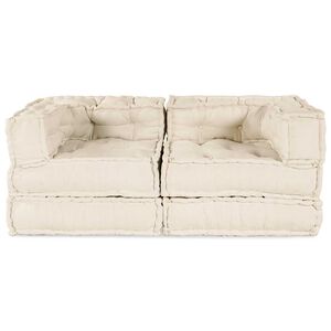 vidaXL Unit&eacute; de canap&eacute; modulaire 2 pc Tissu Cr&egrave;me 140 x 70 x 56 cm