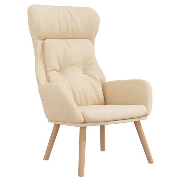 vidaXL Chaise de relaxation Cr&egrave;me Tissu