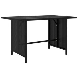 vidaXL Table &agrave; manger de jardin Noir 110x70x65 cm R&eacute;sine tress&eacute;e