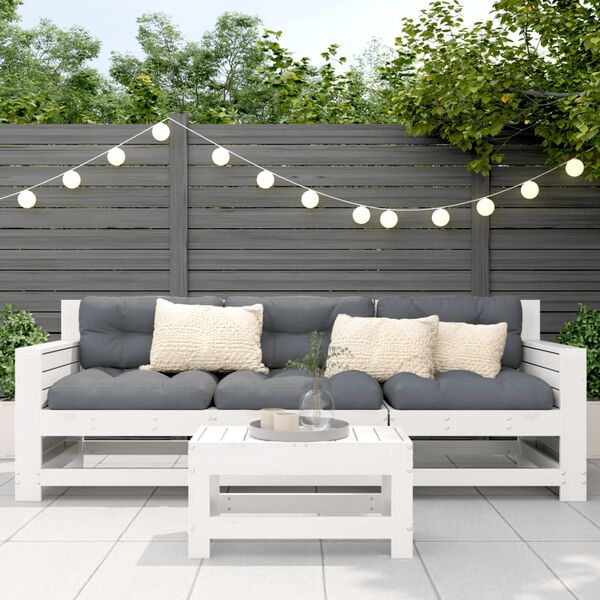 vidaXL Repose-pied de jardin blanc 62x30x32 cm bois de pin massif