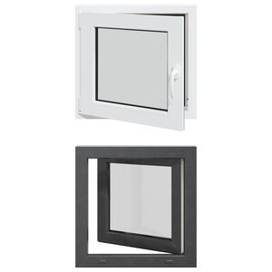 vidaXL Fen&ecirc;tre de sous-sol RISOR 50 x 50 cm PVC et verre Anthracite