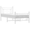 vidaXL Cadre de lit m&eacute;tal sans matelas et pied de lit blanc 100x190 cm