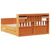 vidaXL Lit biblioth&egrave;que sans matelas cire marron 140x190 cm pin massif