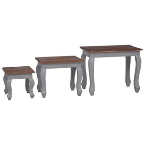 vidaXL Ensemble de tables gigognes 3 pcs bois d'acajou massif