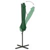 vidaXL Parasol de jardin en porte-&agrave;-faux et m&acirc;t et lumi&egrave;res LED vert