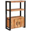 vidaXL Biblioth&egrave;que avec portes Marron Bois d'acacia massif et m&eacute;tal