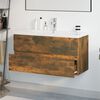 vidaXL Meuble lavabo avec bassin int&eacute;gr&eacute; Ch&ecirc;ne fum&eacute; Bois d'ing&eacute;nierie