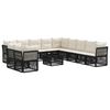 vidaXL Ensemble de canap&eacute; de jardin 12 pc Noir polyrotin