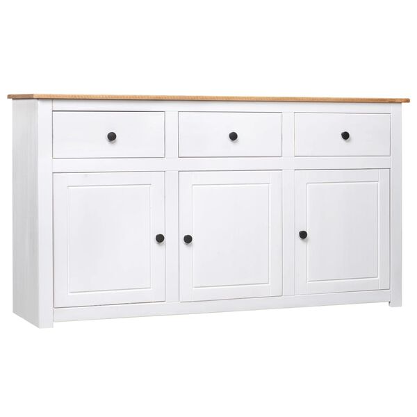 vidaXL Buffet Blanc 135x40x80 cm Pin solide Gamme Panama