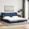 vidaXL Lit avec matelas Hvar bleu 200x200 cm tissu