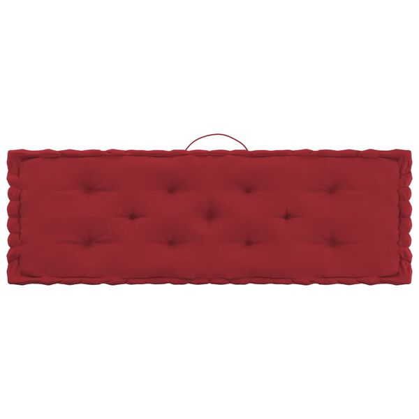 vidaXL Coussins de plancher de palette lot de 7 Rouge bordeaux Coton