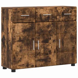 vidaXL Buffet FLORIN 88,5 x 30,5 x 73 cm Ch&ecirc;ne fum&eacute; Bois d'ing&eacute;nierie
