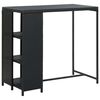 vidaXL Table de bar avec rangement Noir 120x60x110 cm R&eacute;sine tress&eacute;e