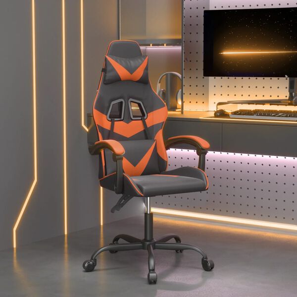vidaXL Chaise de jeu Noir et orange Similicuir