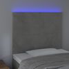 vidaXL T&ecirc;te de lit &agrave; LED Gris clair 90x5x118/128 cm Velours