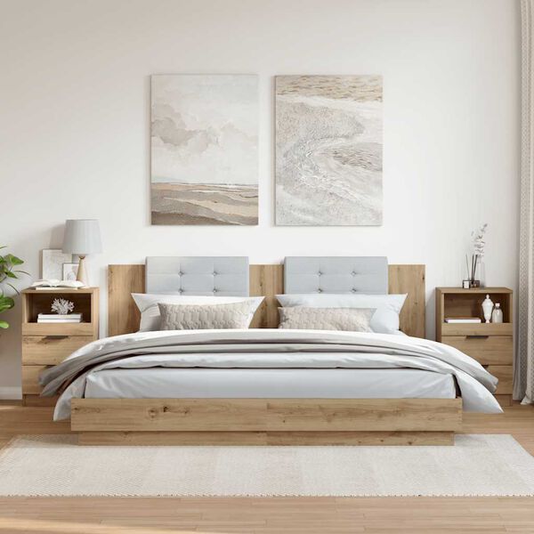 vidaXL Tables de chevet 2 pcs ch&ecirc;ne artisanal bois d'ing&eacute;nierie