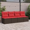 vidaXL Salon de jardin avec coussins 2pcs marron résine tressée acacia