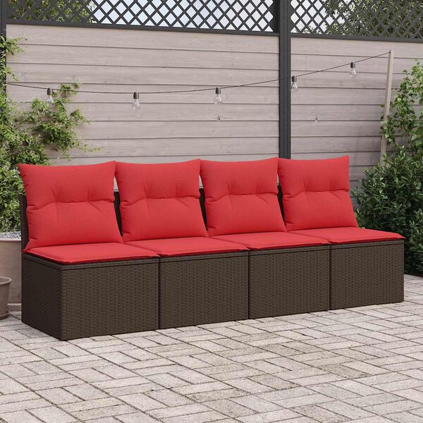 vidaXL Salon de jardin avec coussins 2pcs marron résine tressée acacia