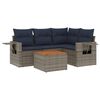 vidaXL Ensemble de canap&eacute; de jardin 5 pcs avec coussins gris r&eacute;sine tress&eacute;e