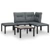vidaXL Salon de jardin 5 pcs noir et gris r&eacute;sine tress&eacute;e