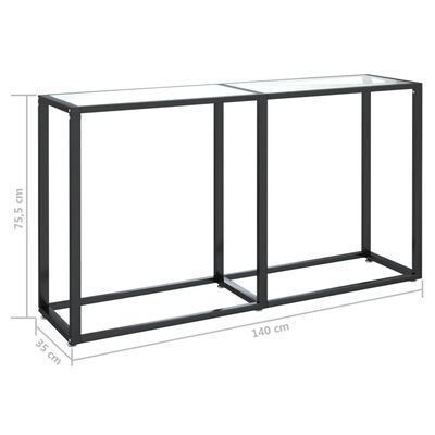 vidaXL Table console Transparent 140x35x75,5 cm Verre trempé