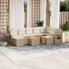 vidaXL Salon de jardin avec coussins 10 pcs beige r&eacute;sine tress&eacute;e