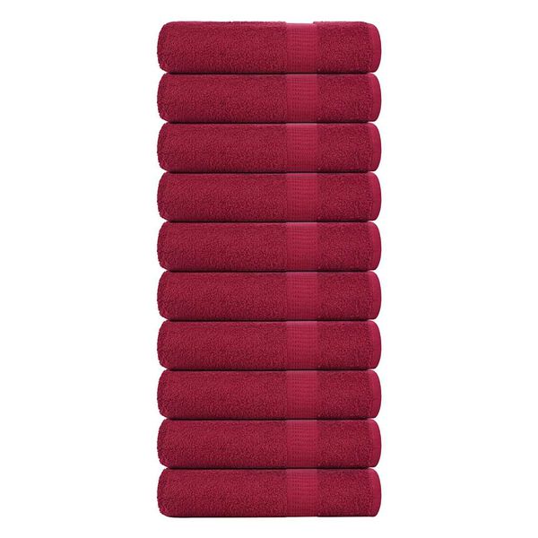 vidaXL Serviettes de bain FROGN 10pcs bordeaux 100x150cm 360 g/m&sup2;