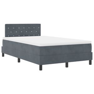 vidaXL Lit &agrave; ressorts avec matelas Gris fonc&eacute; 120 x 190 cm Velours